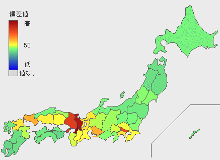 在日韓国人分布図の画像